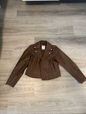 Abercrombie & Fitch Chocolate Brown Moto Jacket